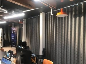 Soundproof acoustic curtains in Central London Offices